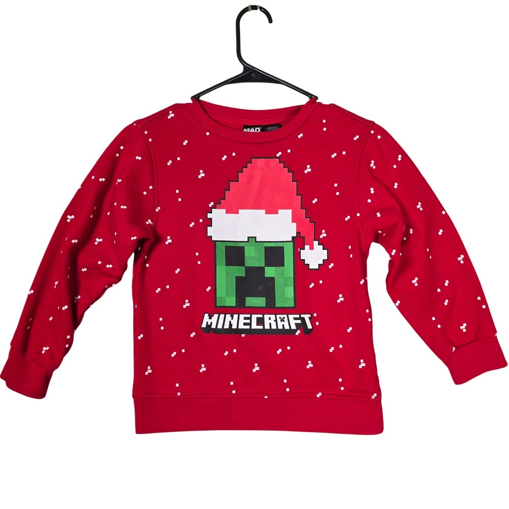 Mad Engine Minecraft Holiday‎ Sweatshirt Red Big Kids S Graphic